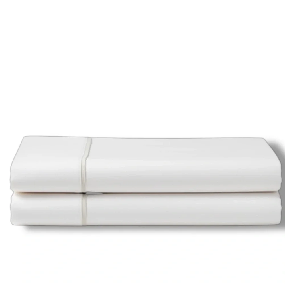 Ralph Lauren Palmer Organic Cotton Percale Full Flat Sheet 464TC Sand Dune Trim